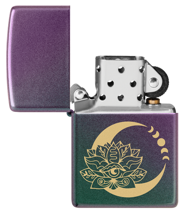 Zippo Lotus Flower Design, Iridescent Design Lighter #48587