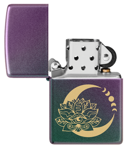 Zippo Lotus Flower Design, Iridescent Design Lighter #48587