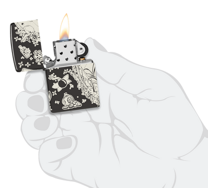 Zippo Nautical Tatto Design, High Polish Black Lighter #48398