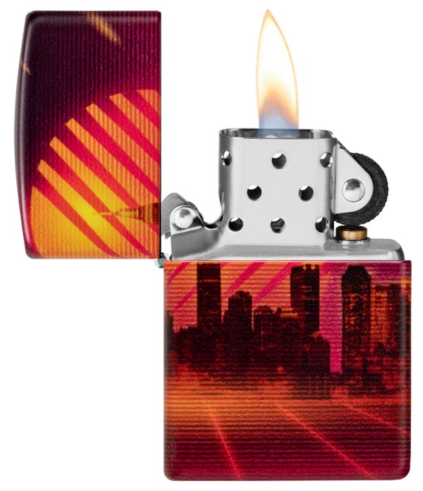 Zippo Cyberpunk City Skyline 540 Color Design, Matte Finish Lighter #48505