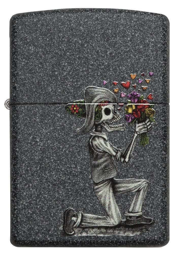 Zippo Day Of Dead Skulls Lighter Set, Iron Stone #28987