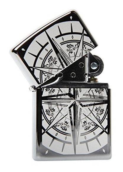 Zippo Exquisite Compass Lighter, Black Ice Finish, Windproof #29232