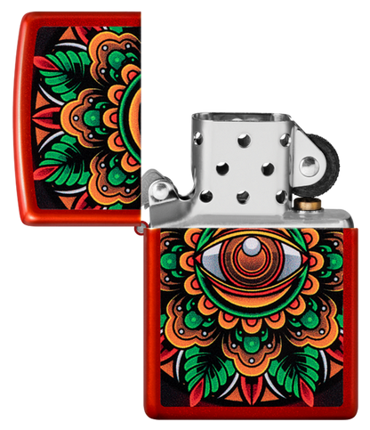 Zippo Trippy Eye Design, Metallic Red Lighter #48678