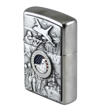 Zippo Joined Forces Emblem Lighter Street Chrome #24457