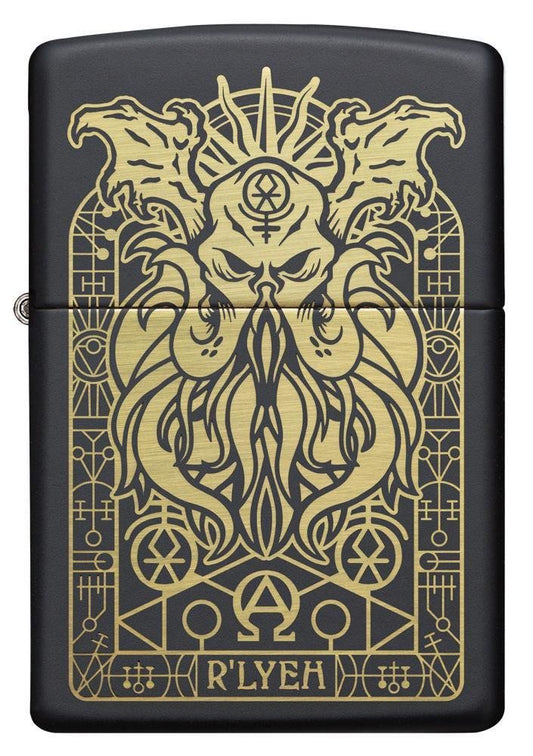 Zippo Monster Design, Cthulhu, Black Matte, Genuine Windproof Lighter #29965