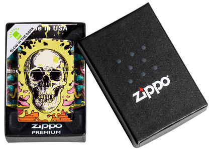 Zippo Glow in the Dark Green Skull 540 Color Design #48640