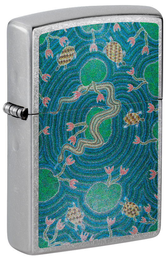 Zippo John Smith Gumbula Turtles Design, Street Chrome Lighter #48626