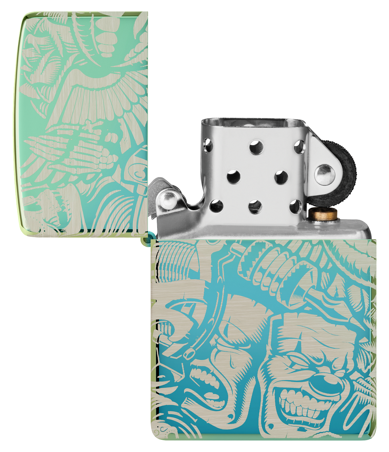 Zippo 540 Creative Tattoo Design, High Polish Teal Lighter #48410