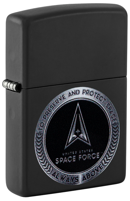 Zippo USA Space Force Logo Design, Black Matte Lighter #48548