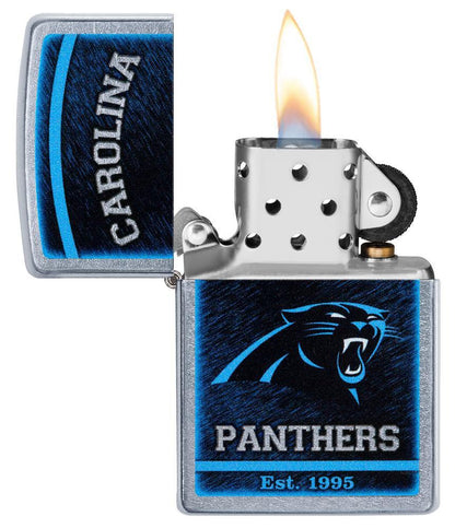 Zippo NFL Carolina Panthers Football Team, Street Chrome Finish Lighter #29936