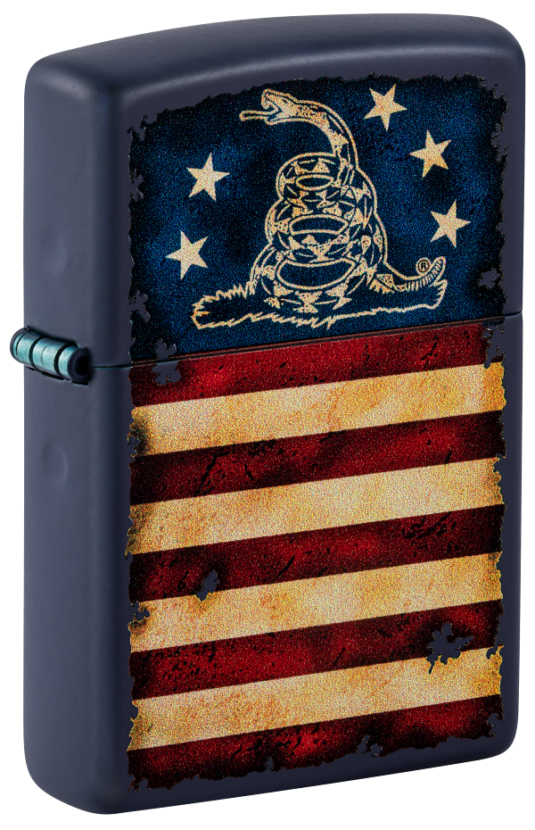 Zippo Don’t Tread On Me Flag Design, Navy Matte Lighter #48554