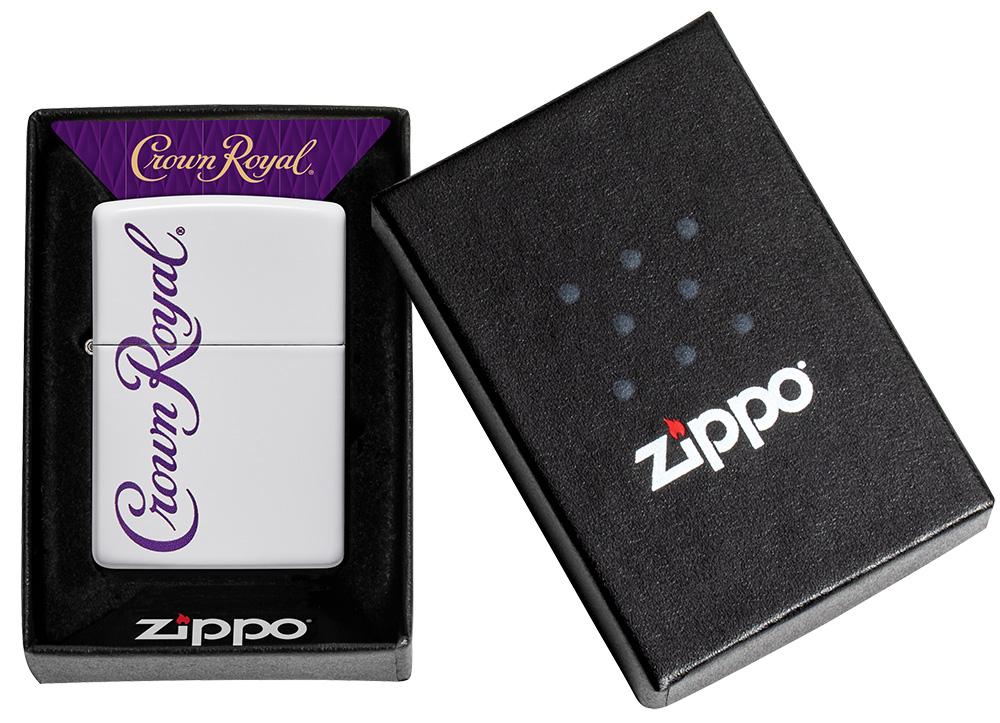 Zippo Crown Royal Logo, White Matte Finish Lighter #49459