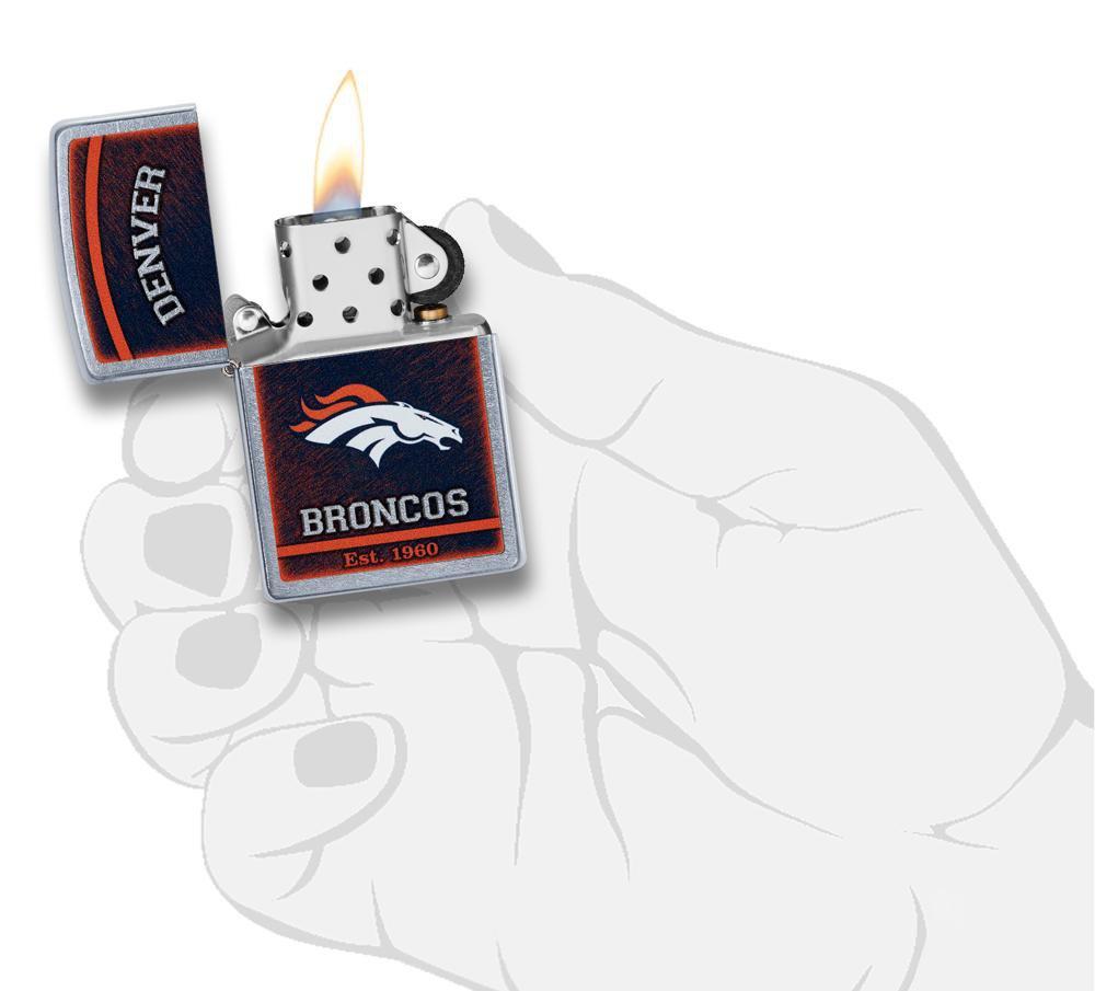 Zippo NFL Denver Broncos Football Team, Street Chrome Finish Lighter #29941