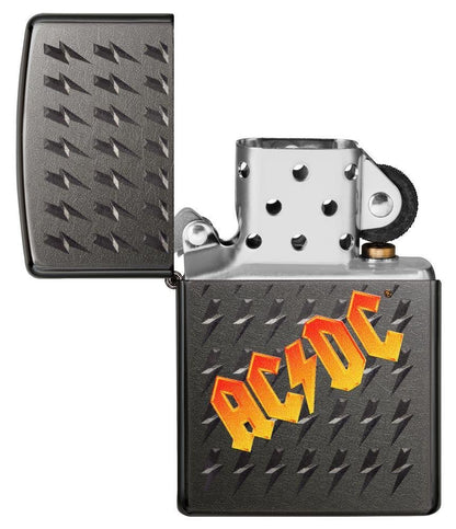 Zippo AC/DC Rock Band, Gray Glossy Finish, Genuine Windproof Lighter #49014