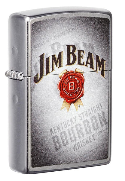 Zippo Jim Beam Kentucky Straight Bourbon Whiskey, Street Chrome Finish Lighter #49323