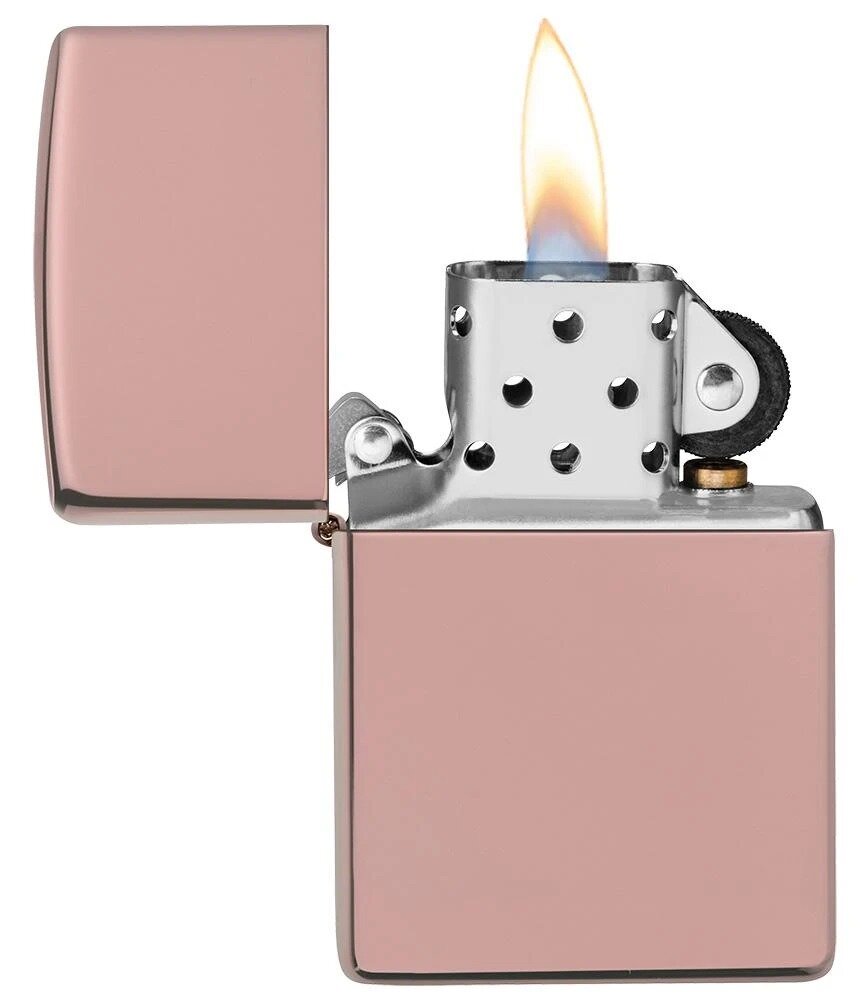 Zippo High Polish Rose Gold Classy Shiny Genuine Windproof Pocket Lighter #49190