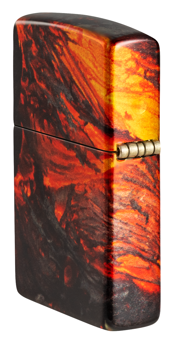 Zippo Fire Lava Flow 540 Design, Tumbled Brass Lighter #48622