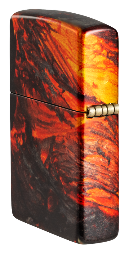 Zippo Fire Lava Flow 540 Design, Tumbled Brass Lighter #48622