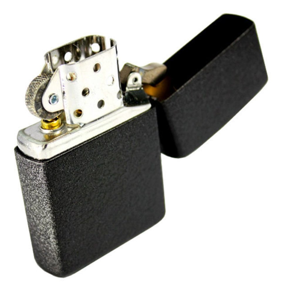 Zippo Black Crackle Lighter, Regular Classic #236