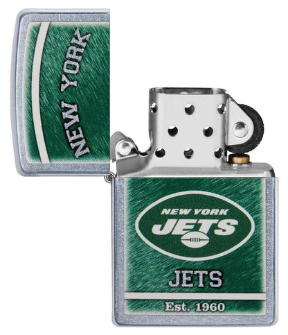 Zippo NFL New York Jets Football Team, Street Chrome Finish Windproof Lighter #29955