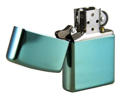 Zippo High Polish Green Chameleon, Green/Blue Finish, Windproof Lighter #28129