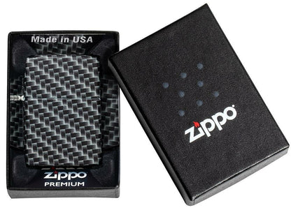 Zippo Carbon Fiber Design, 540° Color Wrap, Genuine Windproof Lighter #49356