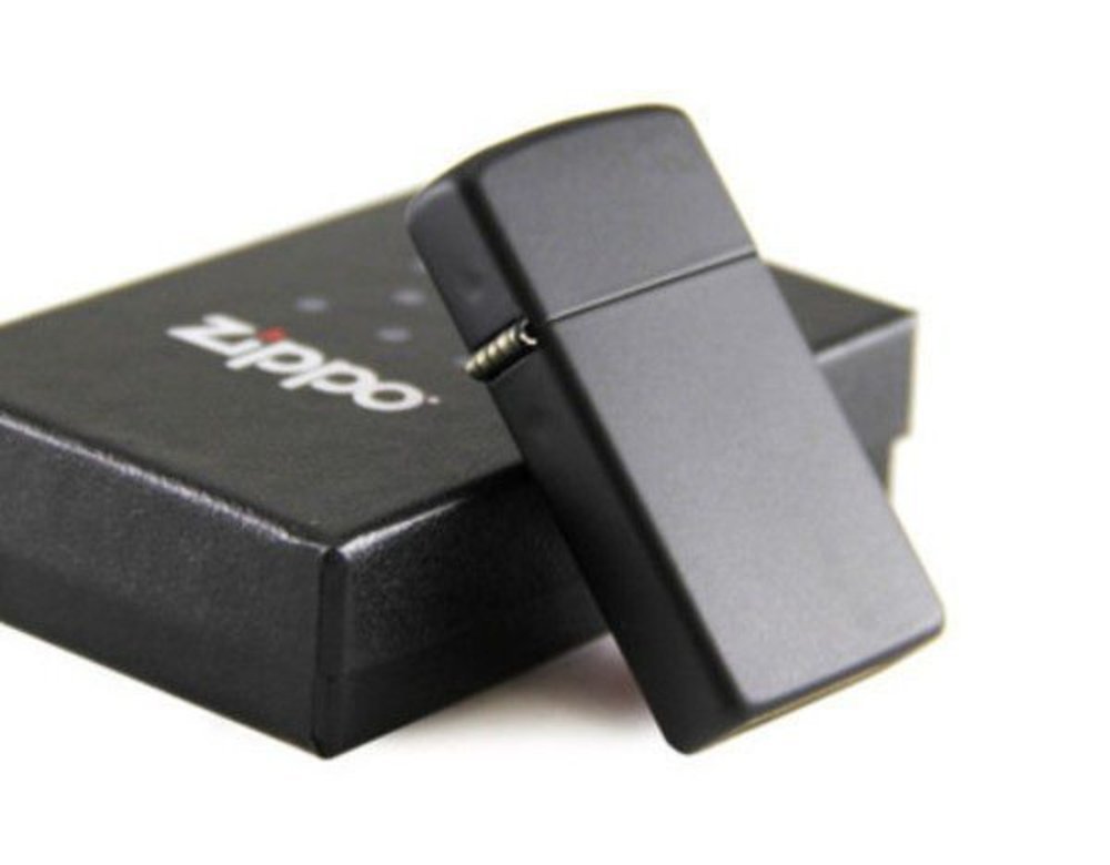 Zippo Slim Black Matte Lighter #1618