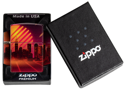 Zippo Cyberpunk City Skyline 540 Color Design, Matte Finish Lighter #48505