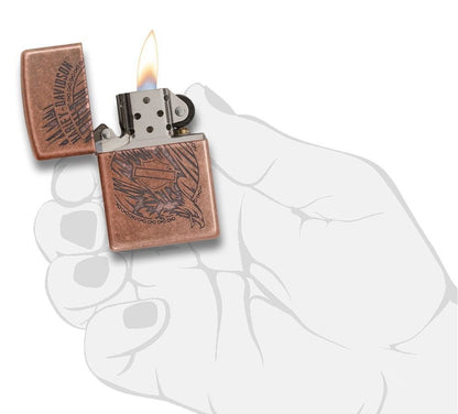 Zippo Harley-Davidson Lighter, Antique Copper #29664