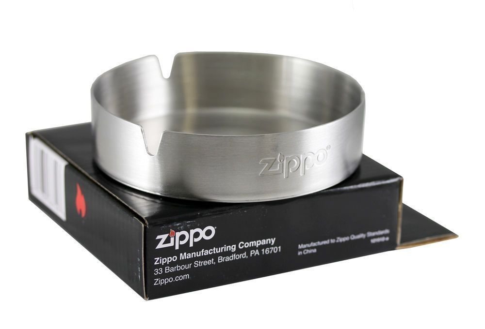 Zippo Stainless Steel Cigarette Ashtray w/ Logo #121512