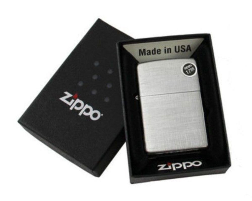 Zippo Linen Weave, Brushed Chrome Finish, Genuine Windproof Lighter #28181