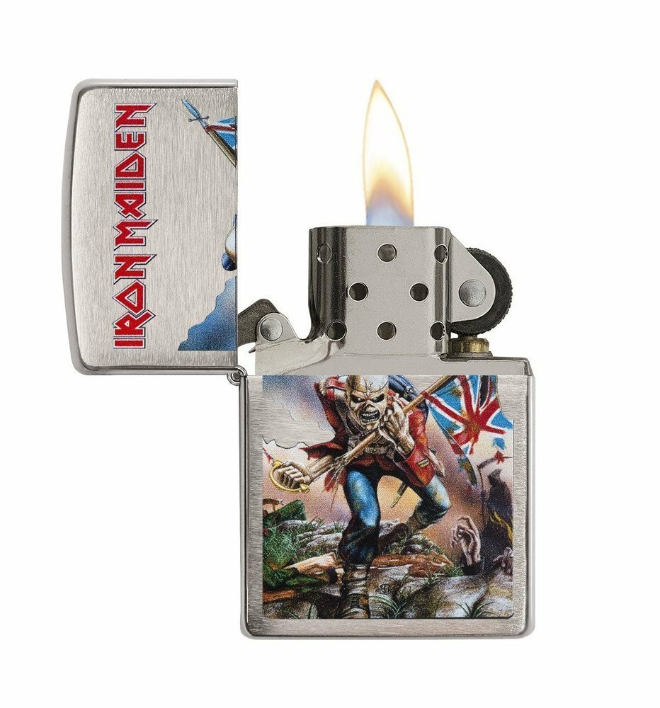 Zippo Iron Maiden, The Trooper, Eddie Lighter, Brushed Chrome, Windproof #29432