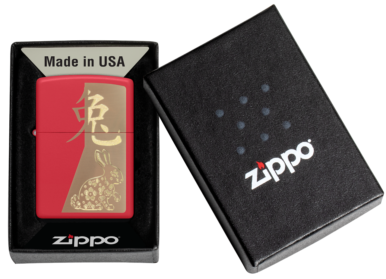 Zippo Year Of The Rabbit, Red Matte Lighter #48282