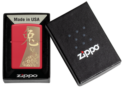 Zippo Year Of The Rabbit, Red Matte Lighter #48282