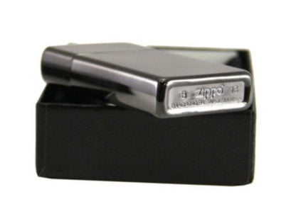 Zippo Slim Ebony Classic High Polish Black Finish, Genuine Lighter #28123