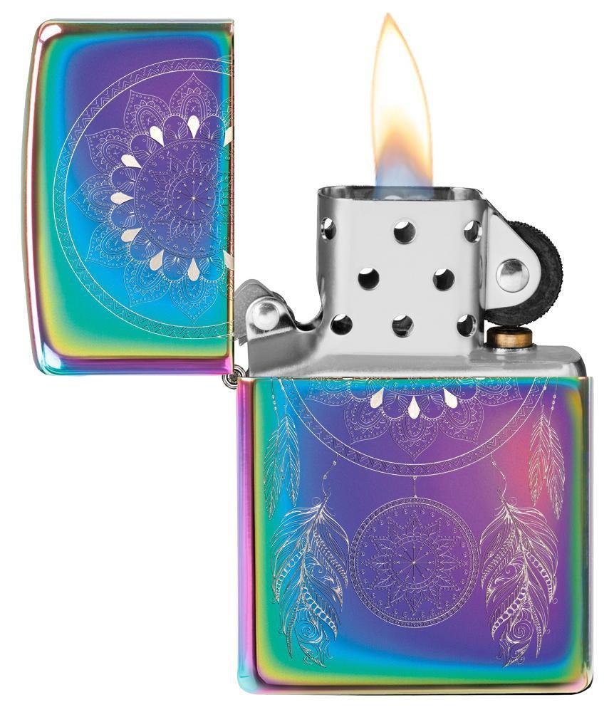 Zippo Mandala Dream Catcher, Engraved, Spectrum Finish, Genuine Lighter #49023