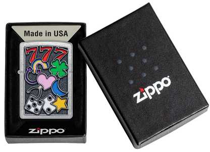 Zippo Casino Vibes Color Image Design, Street Chrome Lighter #48682