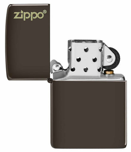 Zippo Classic Brown Chestnut with Logo Genuine Windproof Pocket Lighter #49180ZL