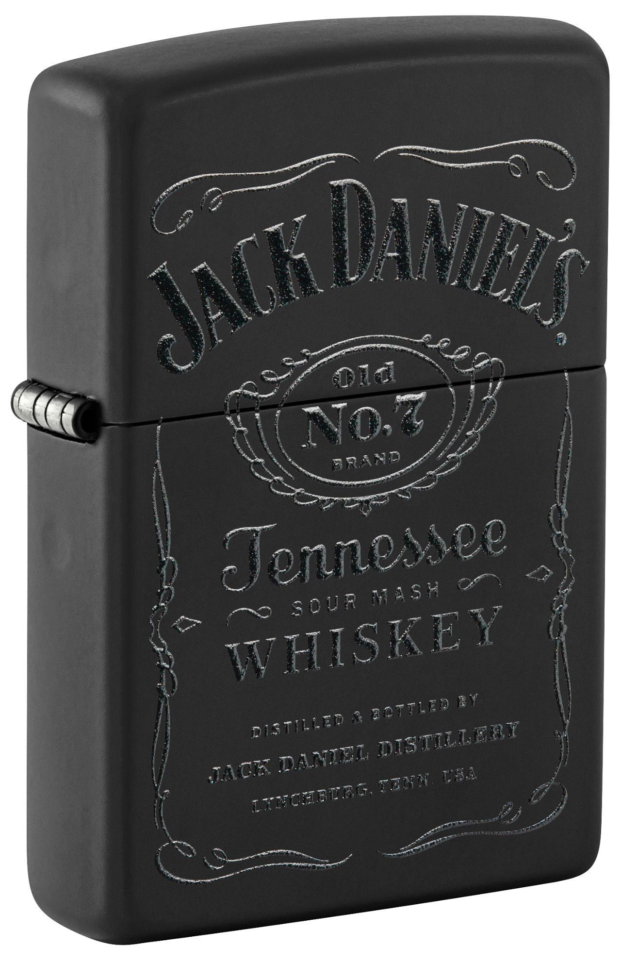 Zippo Jack Daniels Black Matte Lighter and Pouch Gift Set #48460