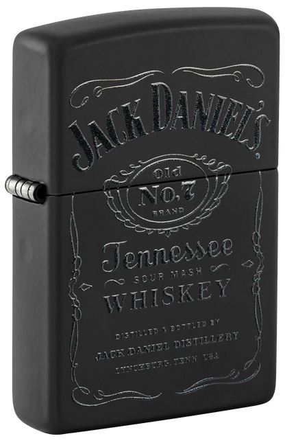 Zippo Jack Daniels Black Matte Lighter and Pouch Gift Set #48460