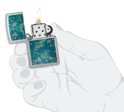 Zippo John Smith Gumbula Turtles Design, Street Chrome Lighter #48626