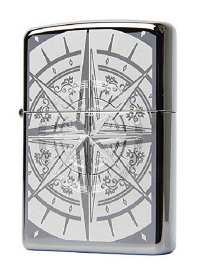 Zippo Exquisite Compass Lighter, Black Ice Finish, Windproof #29232