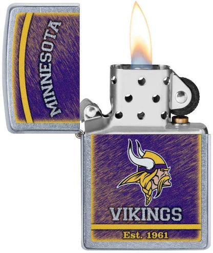 Zippo NFL Minnesota Vikings, Street Chrome Finish, Windproof Lighter #29951