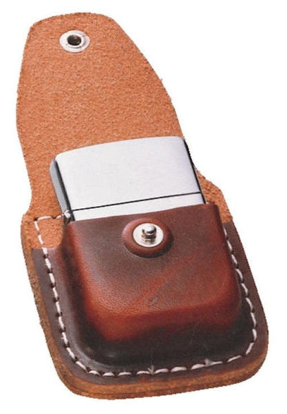 Zippo Leather Pouch, Brown Leather With Belt Loop, For Windproof Lighters #LPLB