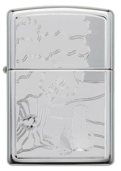 Zippo Family Pets and Tree Engraved Design, High Polish Chrome Lighter #49258