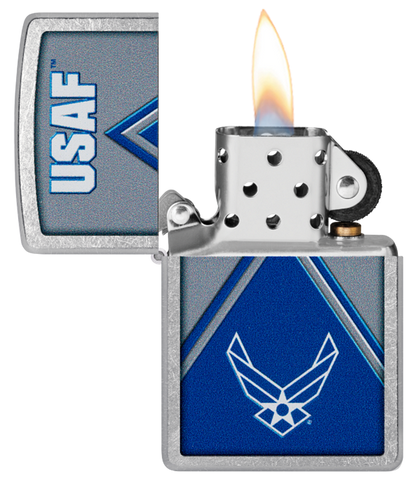 Zippo USA Air Force Logo Design, Street Chrome Lighter #48551