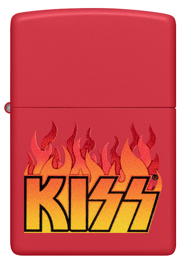 Zippo KISS Rock Band Fire Design, Red Matte Lighter #48642