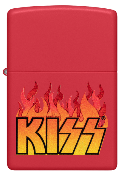 Zippo KISS Rock Band Fire Design, Red Matte Lighter #48642