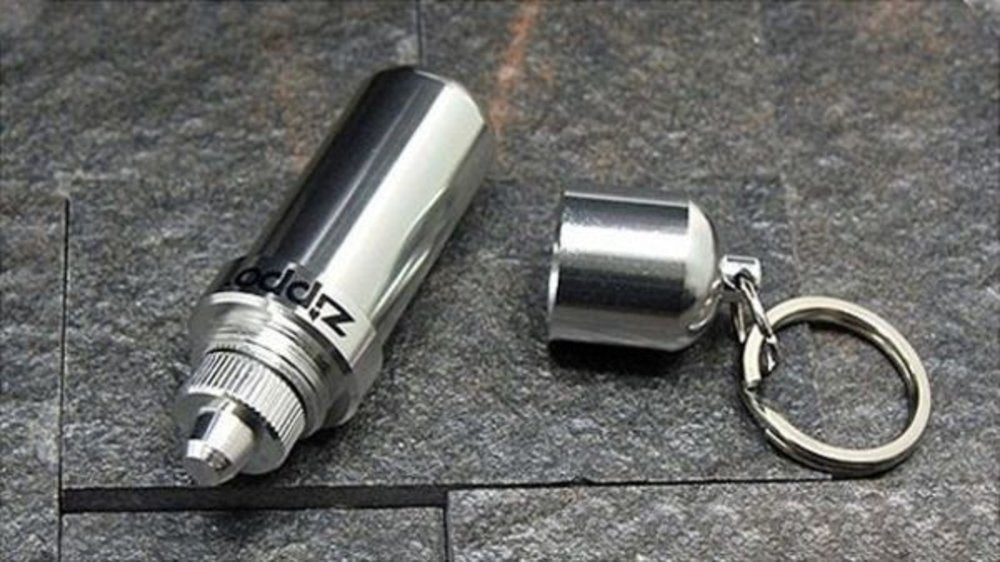 Zippo Aluminum Fuel Canister, Reusable, Key Ring, Flint Storage + More #121503