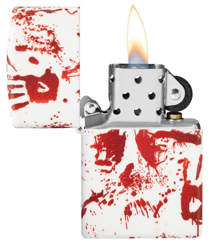 Zippo Bloody Hand Print Horror Design, 540° Design, Windproof Lighter #49808